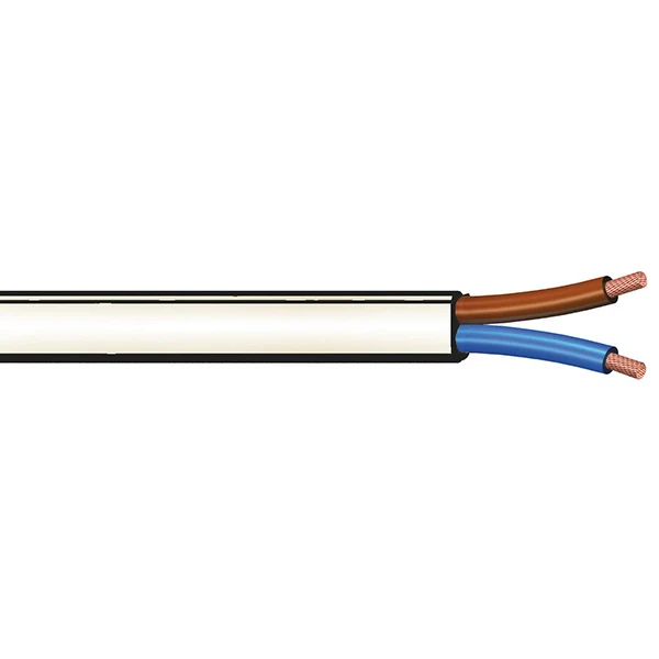 10m Cavo H03vvh2-F 2x0,75 Bianco