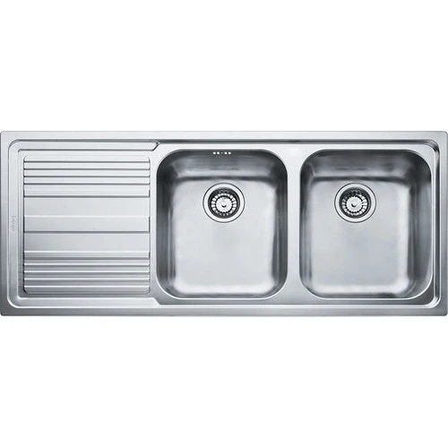 LAVELLO Franke LLX 621 Logica Line Lavello 2 vasche incasso 116 x 50 con gocciolatoio sinistro - inox satinato 101.0150.821
