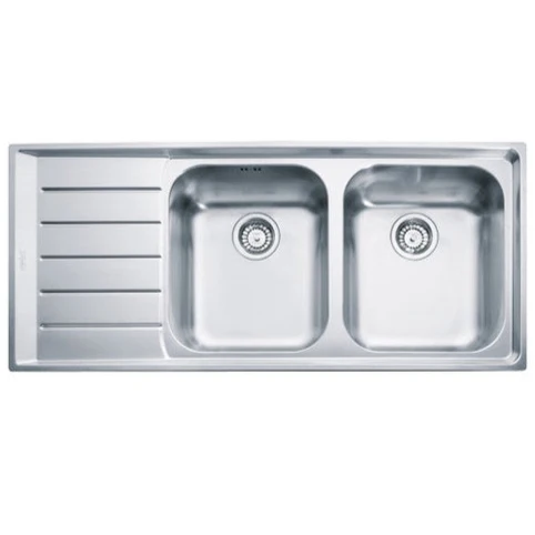 LAVELLO Franke NEX 221 Neptune Lavello 2 vasche semifilo/filotop 116 x 51 con gocciolatoio sinistro - inox satinato 127.0059.719