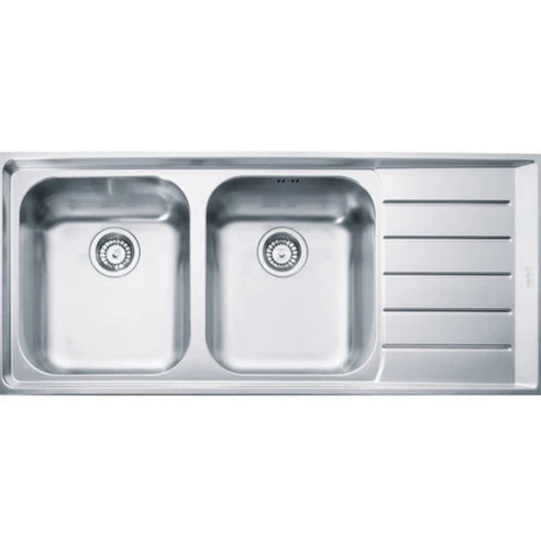 LAVELLO Franke NEX 221 Neptune Lavello 2 vasche semifilo/filotop 116 x 51 con gocciolatoio destra - inox satinato 127.0059.718