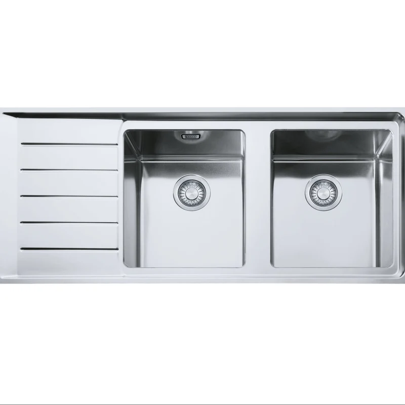 LAVELLO Franke NPX 621 Neptune Plus Lavello 2 vasche incasso 116 x 51 con gocciolatoio sinistra - inox satinato 101.0068.381