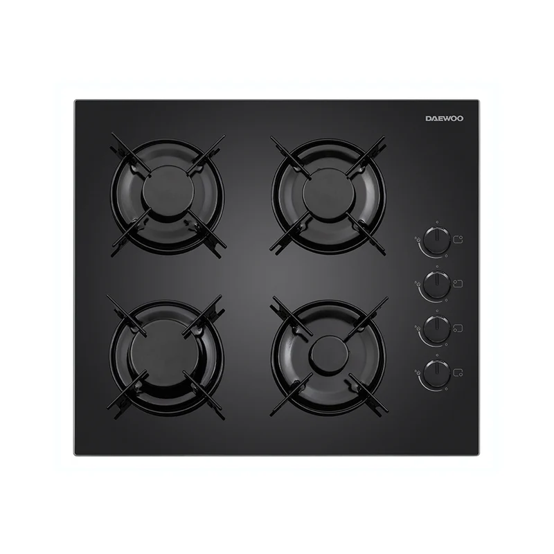 Daewoo BH6GKR40BNL-FR Built-In 60cm Gas on Glass Hob, Knob Control