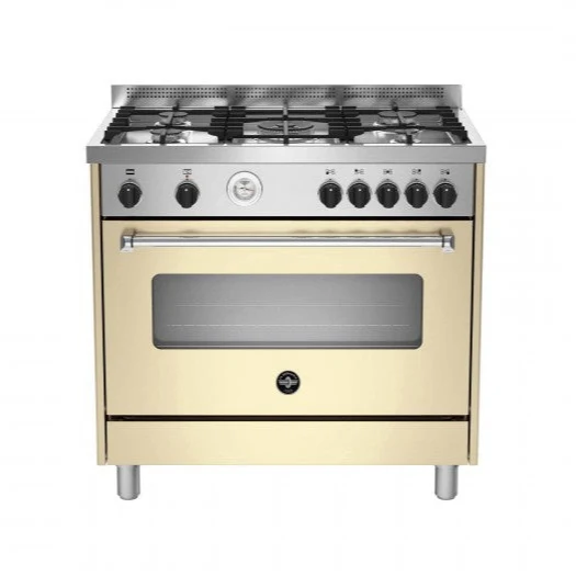 CUCINA La Germania AMN965ECRT/21 SERIE Americana 90 x 60 - CREMA 5 fuochi a gas + 1 forno elettrico ventilato multifunzione