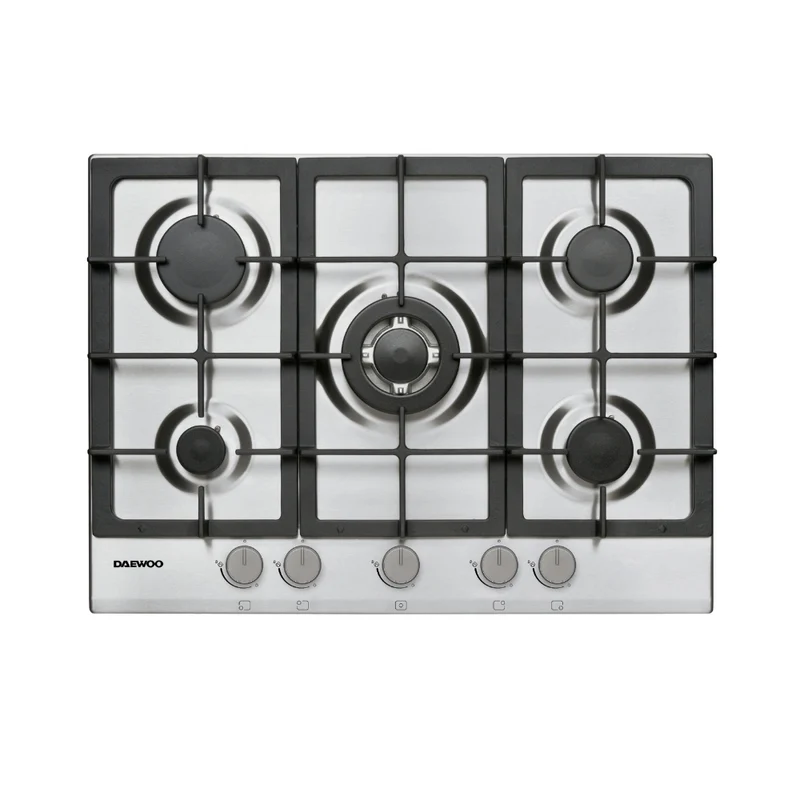 Daewoo H7G51M2IT Built-In 70cm Gas on Metal Hob, Knob Control