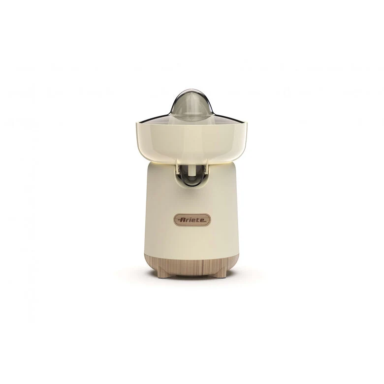 Ariete 417 Spremiagrumi Breakfast Wood, 40W, Effetto Legno, 2 Coni, Beccuccio Antigoccia, Attivazione a Pressione, Beige