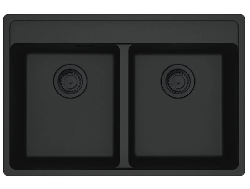 LAVELLO Franke MRG 620-35-35 TL Maris Lavello 2 vasche incasso 76 x 51 cm - black matt 114.0661.674