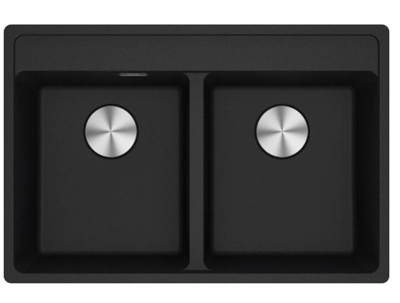 LAVELLO Franke MRG 620-35-35 TL Maris Lavello 2 vasche incasso 76 x 51 - nero 114.0661.675