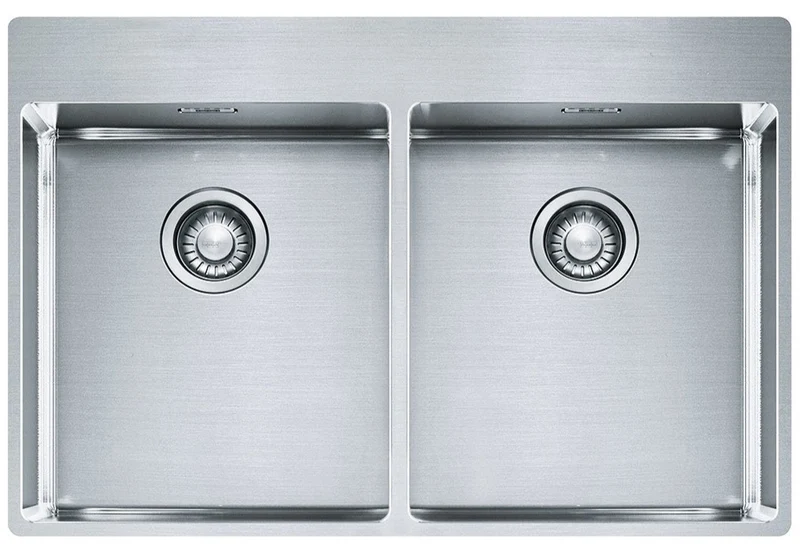 LAVELLO Franke BXX 220 36-36 TL Box Lavello 2 vasche semifilo/filotop 77 x 51 - inox satinato 127.0369.314