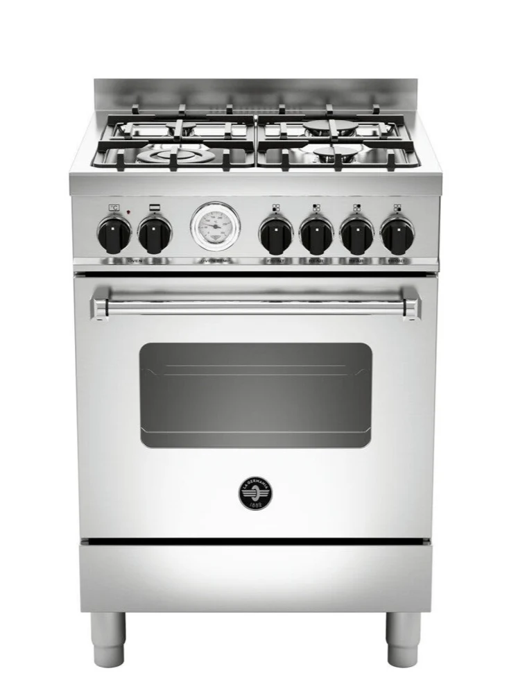 CUCINA La Germania AMN664EXT SERIE Americana 60 X 60 INOX 4 fuochi a gas - forno elettrico multifunzione