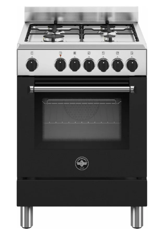 CUCINA La Germania AMN664ENEV/24 SERIE Americana 60 X 60 NERO 4 fuochi a gas - forno elettrico multifunzione