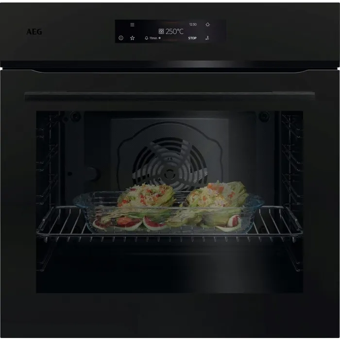 FORNO Aeg NBU7A62KT serie 7000 72 litri, forno elettrico multifunzione, cm. 60, display Touch-screen, pulizia Aqua Cleaning, cottura assistita, WiFi, classe A+, nero opaco