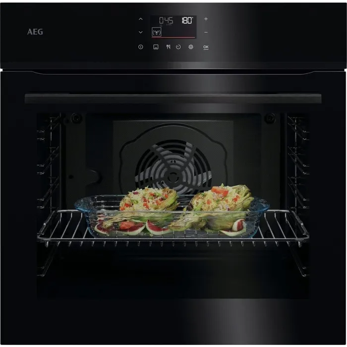 FORNO Aeg NBU5P43PB serie 5000 Forno elettrico multifunzione, cm. 60, 72 litri, pirolitico, display EXPlore+, AirFry, Glossy Black