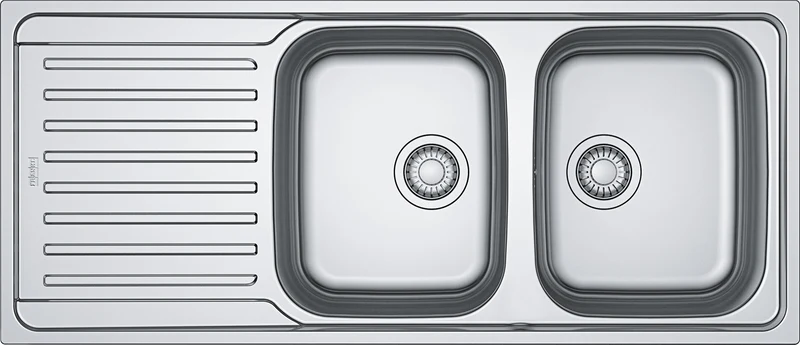 Franke Antea Double Bowl Sink, Left Hand Drainer, Stainless Steel