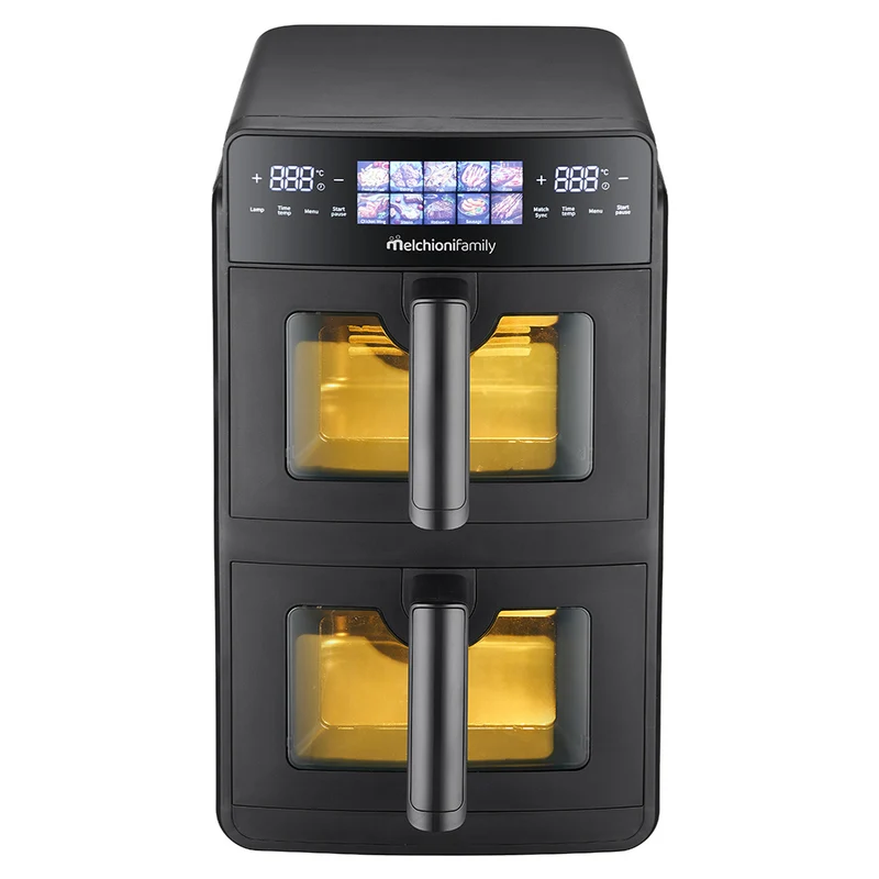 Melchioni Family Friggitrice Ad Aria Giulia 10l Doppio Cassetto Verticale Nera