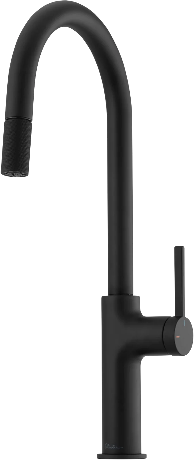 Oliveri Vilo Goose Neck Pull Out Mixer, Matte Black