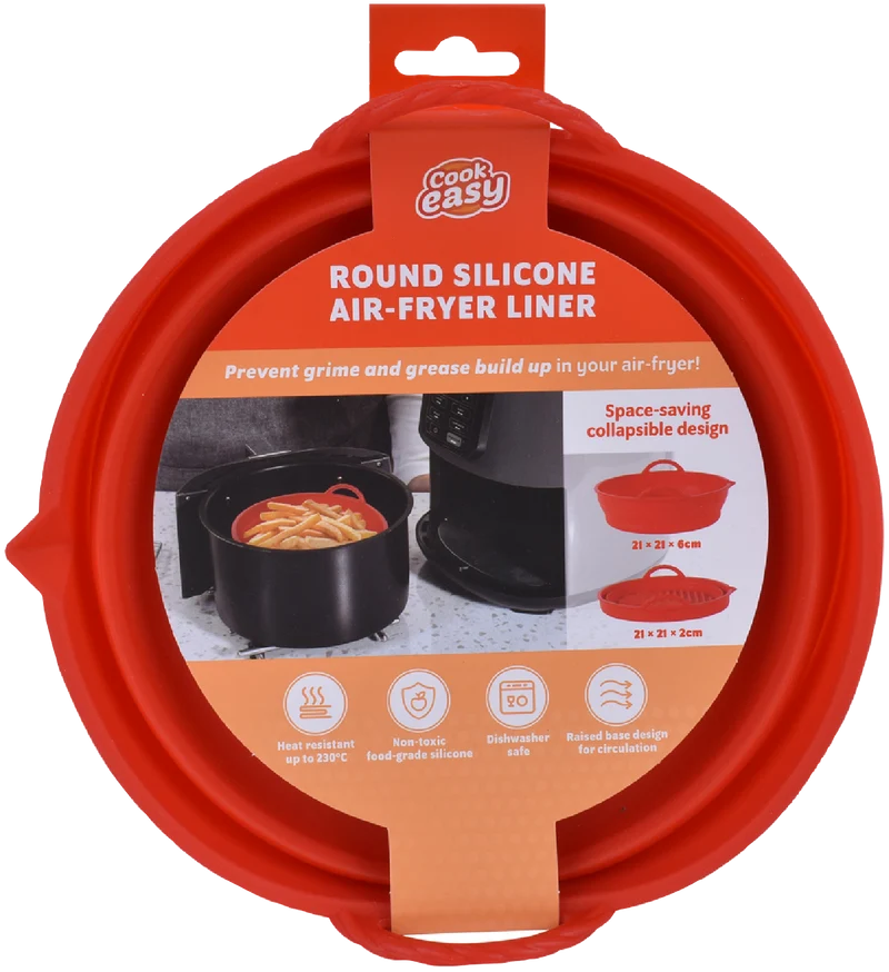 Cook Easy 21cm Round Collapsible Silicone Air Fryer Liner
