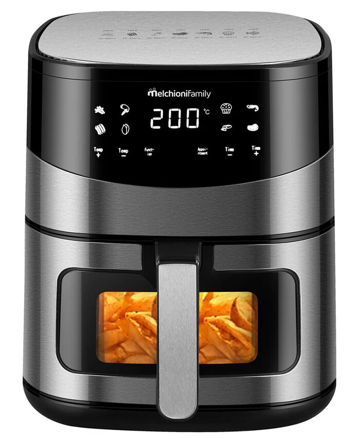 Melchioni Friggitrice a aria Arianna con doppia resistenza capacità 6,2 lt potenza 2000W