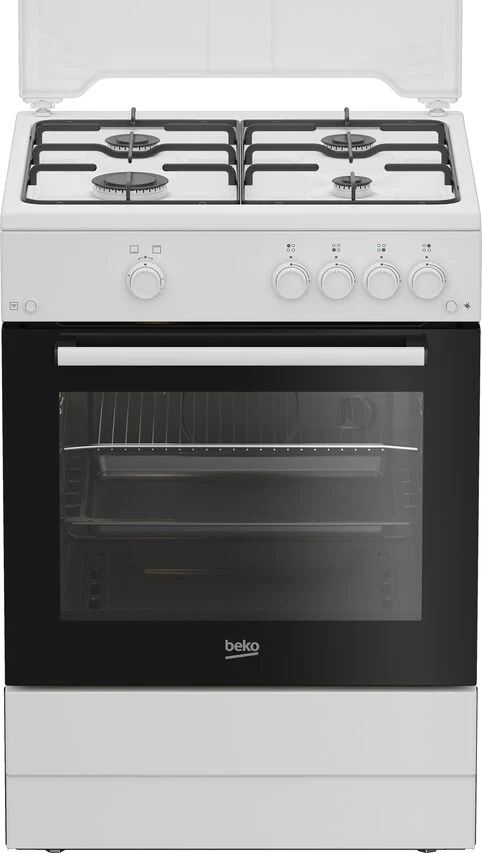 Beko FBG62010DW cucina a libera installazione bianca, 60x60cm, piano gas, forno a gas, grill a gas, 64Lt, Сlasse A