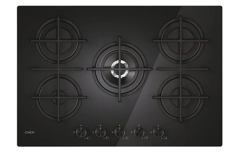 Candy CVG74WTB Piano Cottura Nero Da incasso 75 cm Gas 5 Fornello(i)