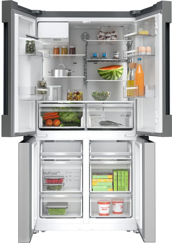 Bosch KFI96APEA Serie 6 Frigorifero Side By Side Da Libera Installazione, No Frost, Tecnologia Multi-Airflow, Classe E, Acciaio Anti-impronta