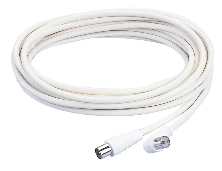 Poly Pool PP0622 cavo coassiale 5 m F Plug Bianco