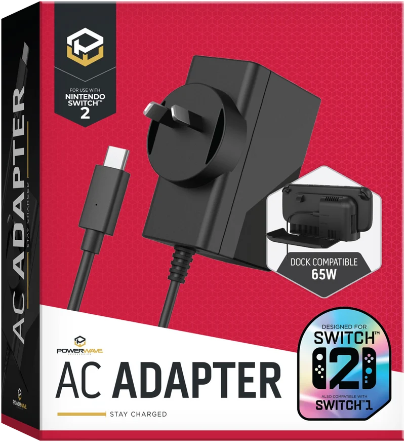 Powerwave Nintendo Swicth 2 AC USB-C Power Adapter