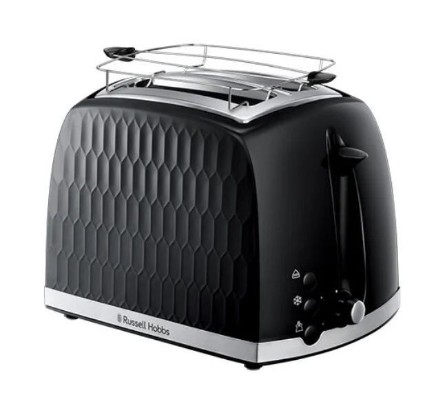 Russell Hobbs Honeycomb Black 2 Slice Toaster 6 2 fetta/e 850 W Nero