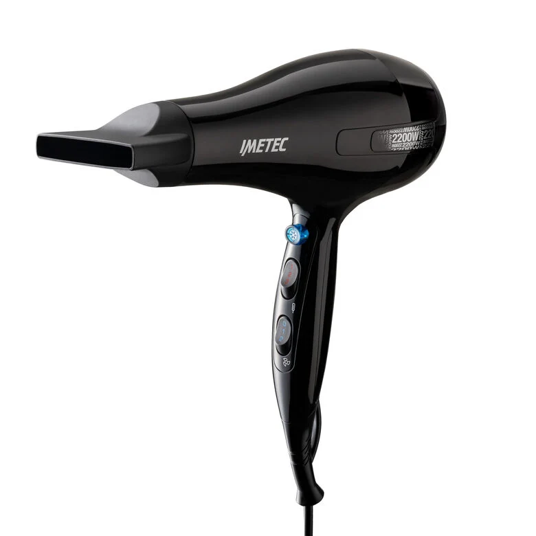 Imetec Asciugacapelli S6 2000, 2200W, 2 velocità, 3 temperature, Colpo Aria Fredda, Convogliatore Stretto