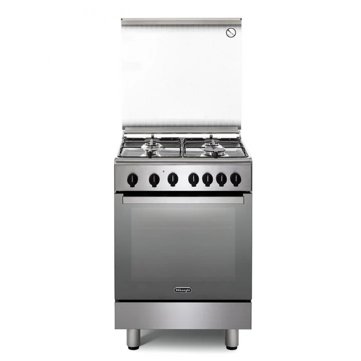De Longhi DGX64LSG Cucina 4 fuochi Forno 60cm Gas statico Valvola Sicurezza Classe A