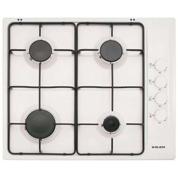 Glem Gas GTL64WH piano cottura Da incasso 60 cm Bianco 4 Fornello(i)
