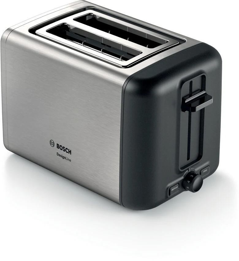 Bosch TAT3P420DE tostapane 2 fetta/e 970 W Nero, Argento