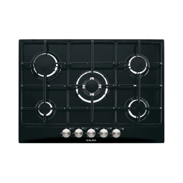 Glem Gas GT755BK Piano Cottura Da Incasso 5 Fornelli Nero