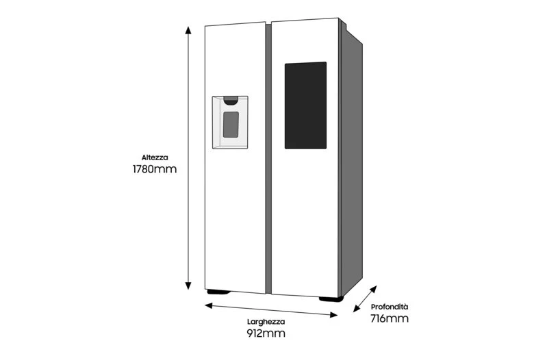 Samsung RS6HA8891B1 frigorifero side-by-side Libera installazione 614 L E Nero