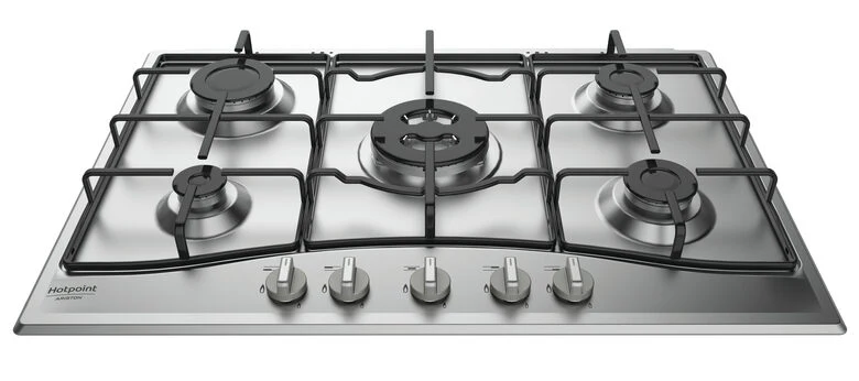 Hotpoint PCN 752 T/IX/HAR piano cottura Acciaio inossidabile Da incasso 75 cm Gas 5 Fornello(i)