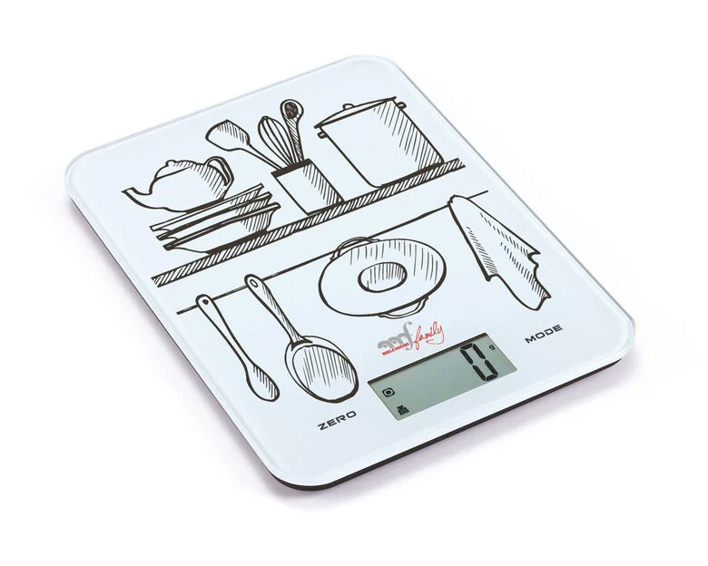 Melchioni Glass Bianco Superficie piana Rettangolo Bilancia da cucina elettronica