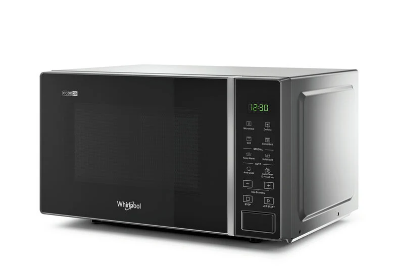 Whirlpool MWP 203 SB Superficie piana Microonde con grill 20 L 700 W Nero, Argento