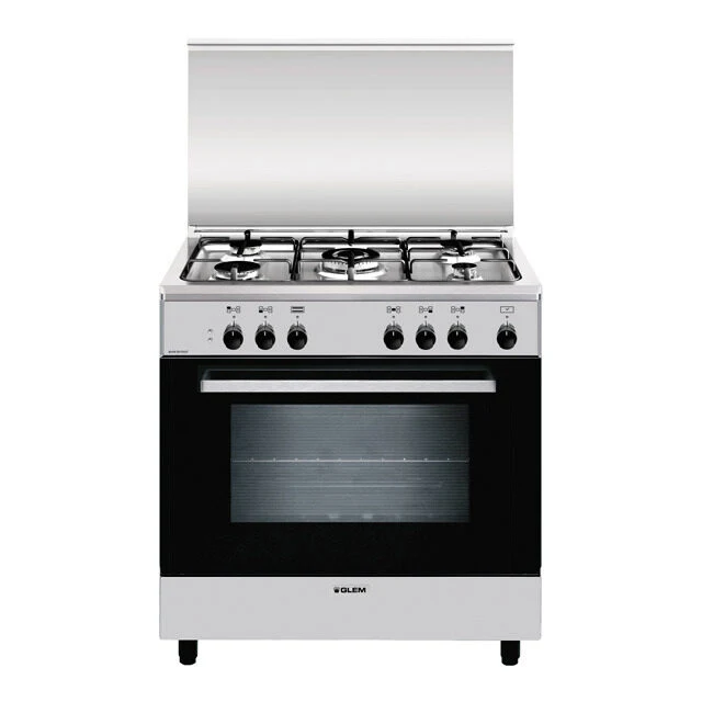 Glem Gas A855EI cucina Elettrico Nero, Acciaio inossidabile A