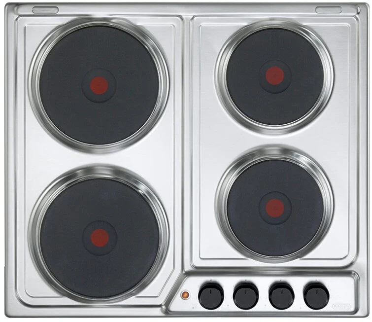 De’Longhi FFI 46 ER piano cottura Acciaio inossidabile Da incasso 60 cm Piastra sigillata 4 Fornello(i)